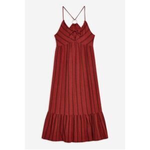Topshop Red Stripe Crinkle Sun Dress Size 4